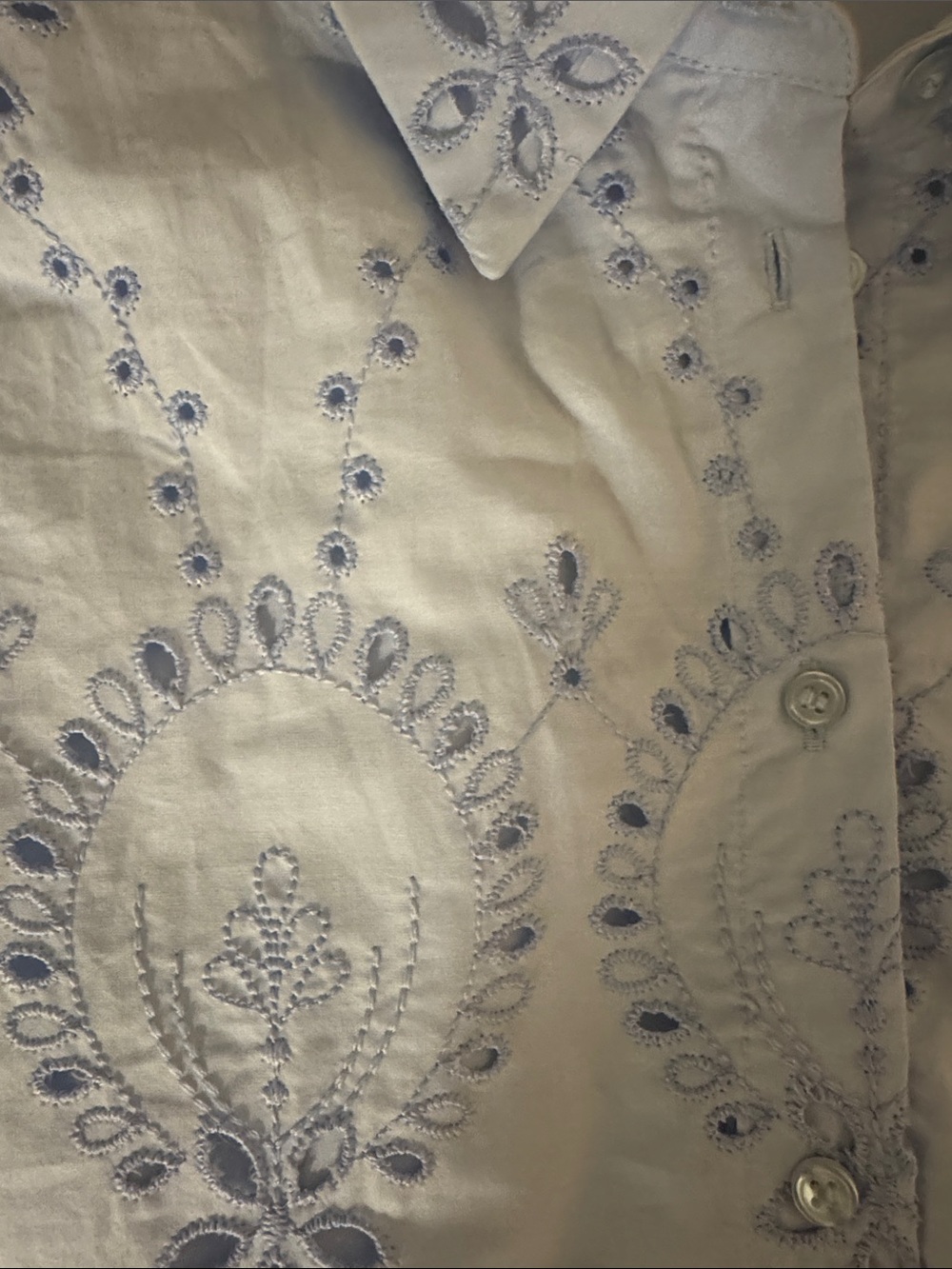 H&M Pale Blue Embroidered Button-Down Blouse - Picture 4 of 4